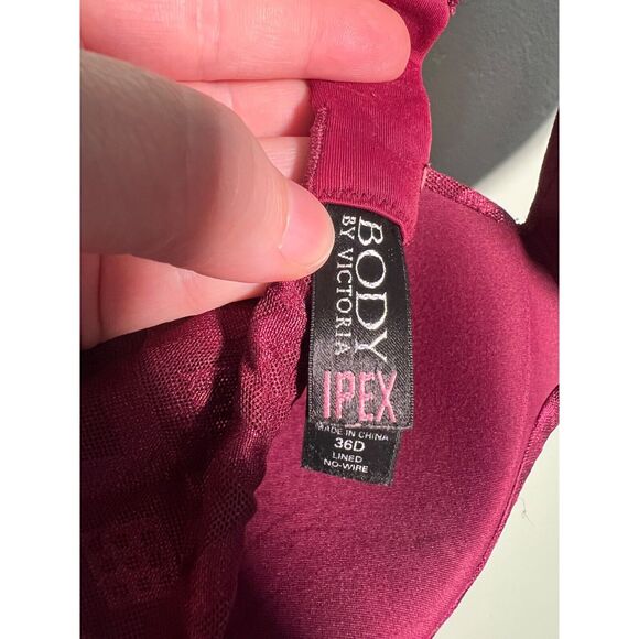 Body by Victoria Ipex Size 36D Burgundy Lined No Wire Bra Victoria's Secret - Picture 3 of 6